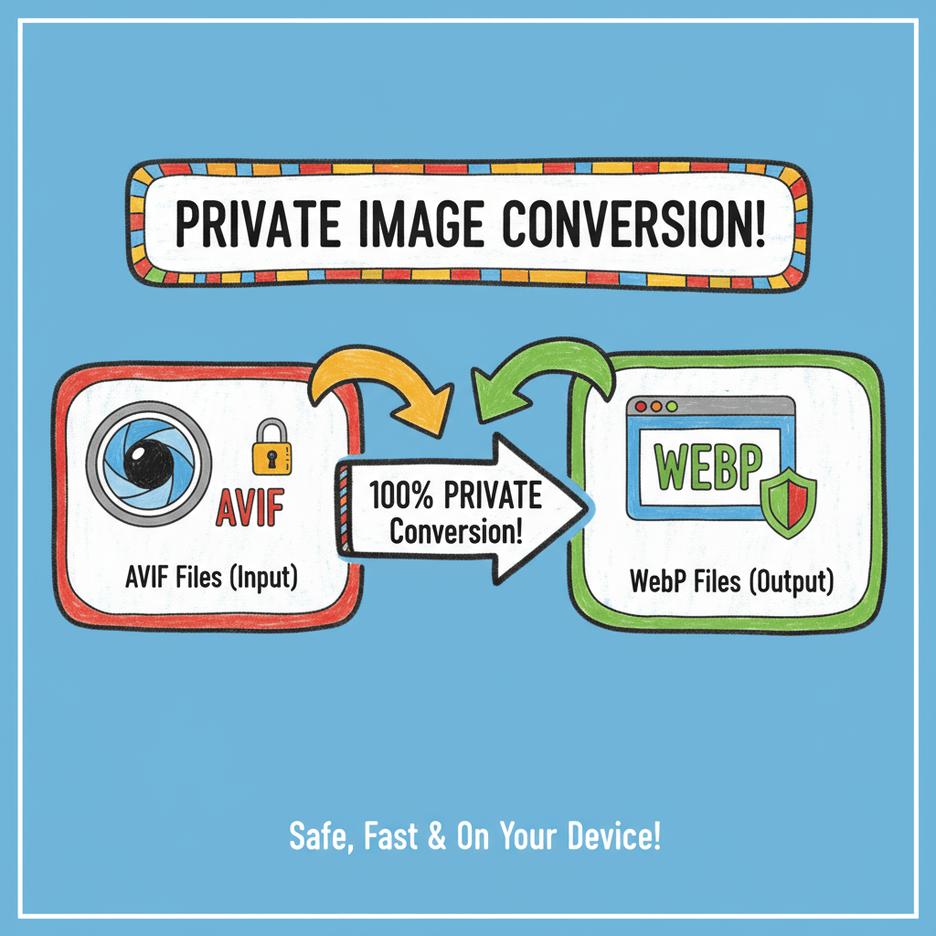 100% Private AVIF to WebP Conversion