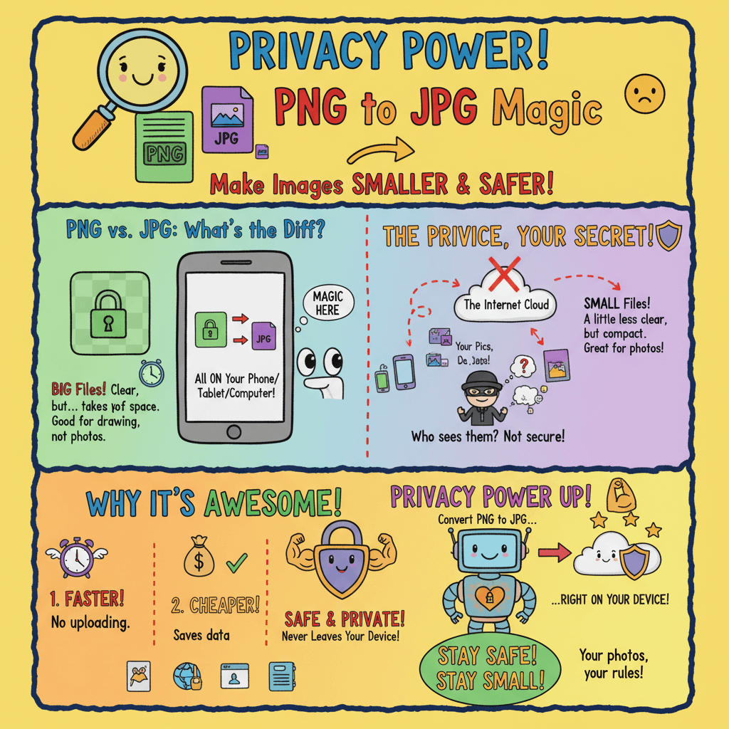 100% Private PNG to JPG Conversion