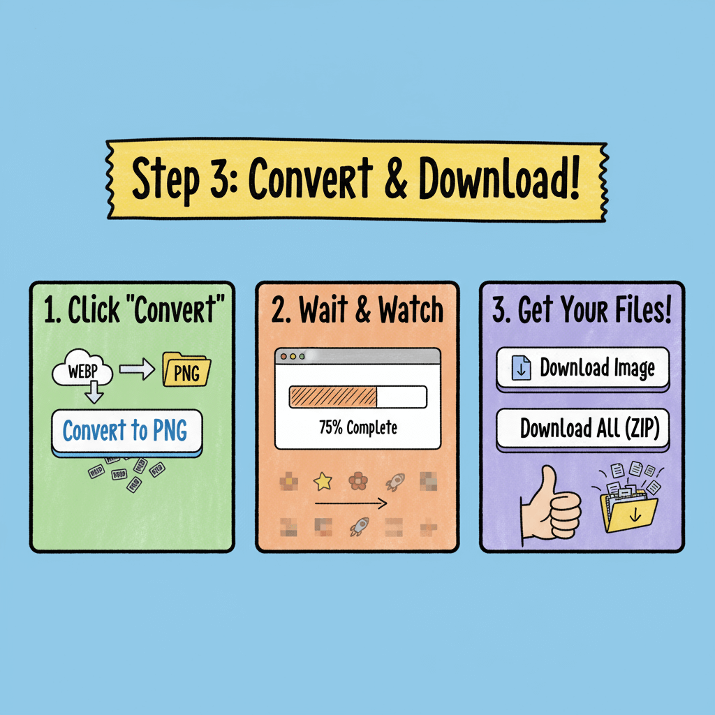 3) Convert WebP to PNG & Download