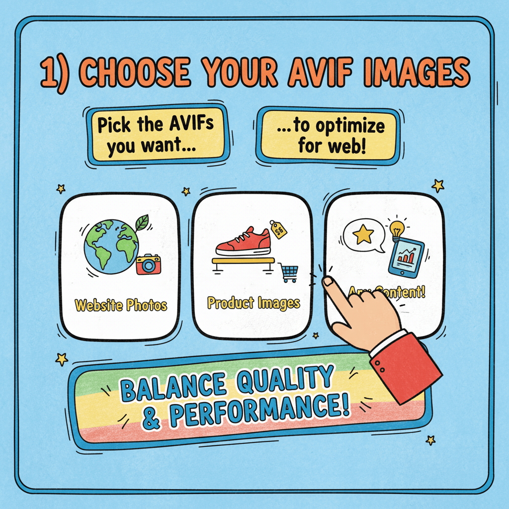 1) Choose Your AVIF Images