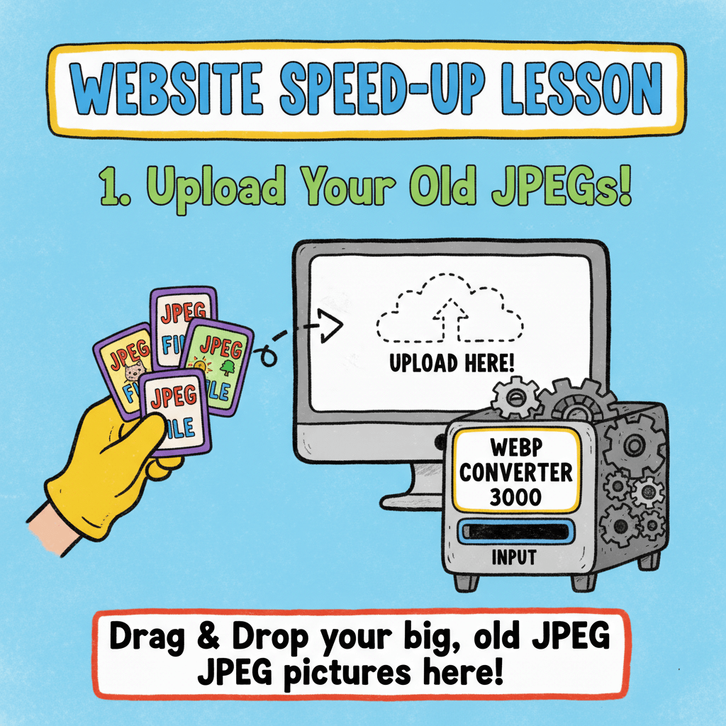 1) Upload JPEG Files for WebP Conversion
