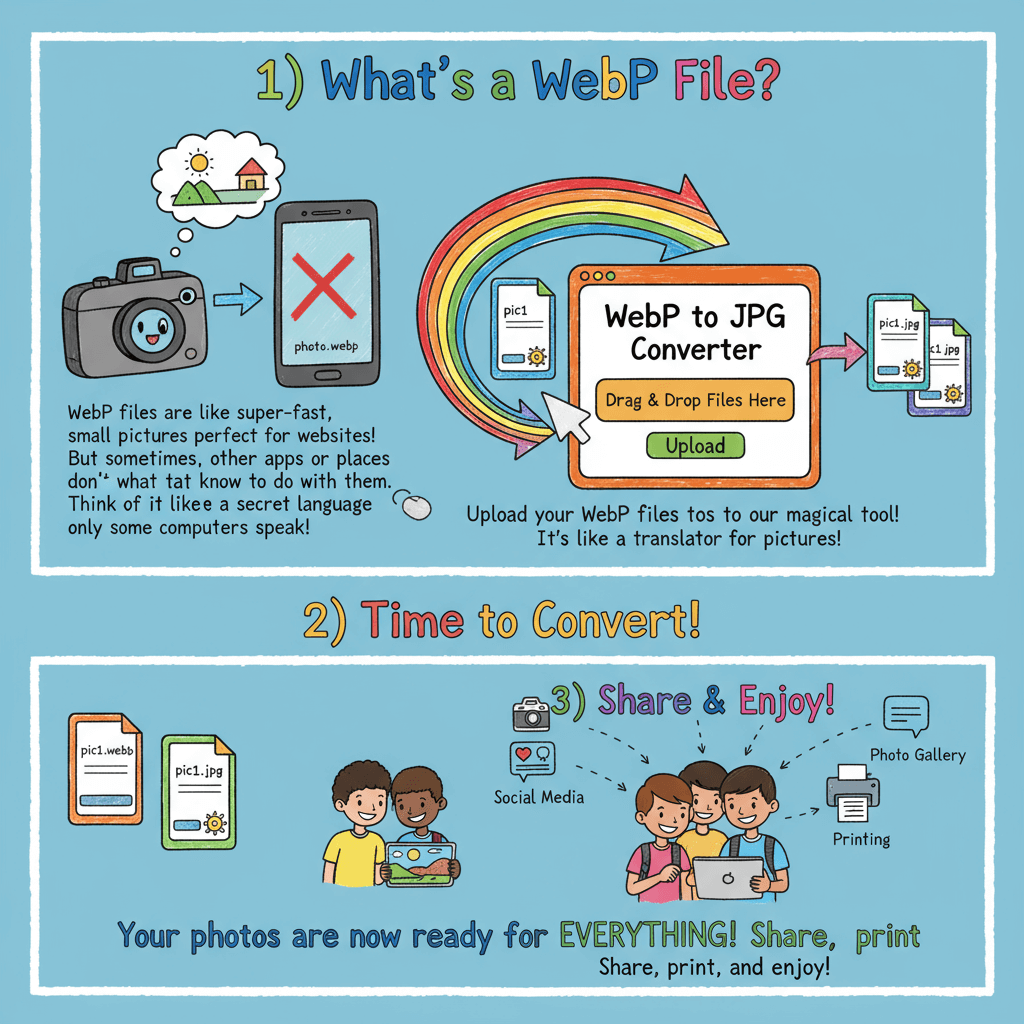1) Upload WebP Files for JPG Conversion