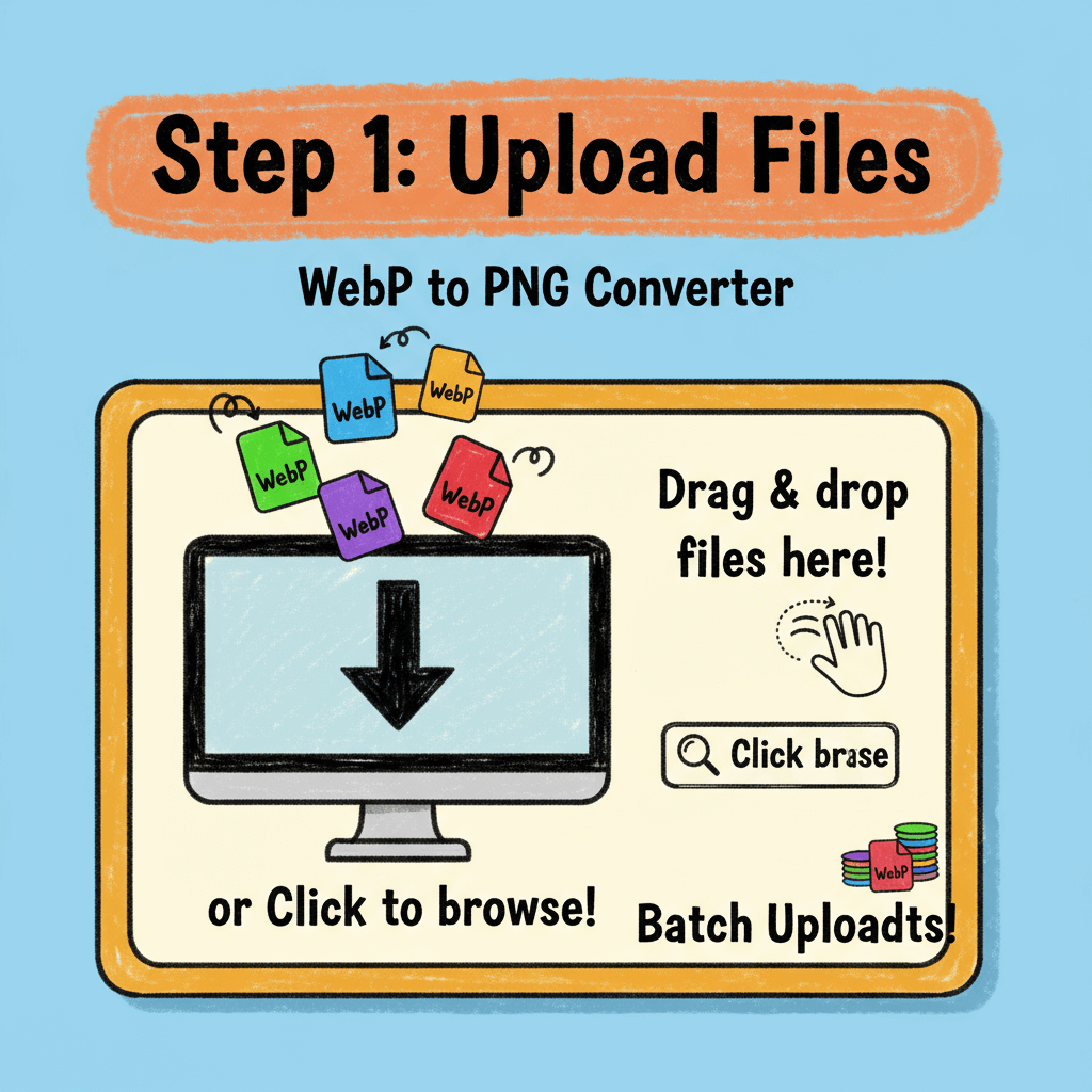 1) Upload WebP Files for PNG Conversion